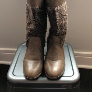 Bamboo Slouchy Textured Brown Boots